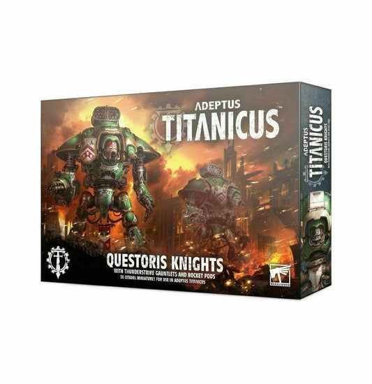 Discount Adeptus Titanicus Questoris Knights with Thunderstrike Gauntles and Rocket Pods - West Coast Games